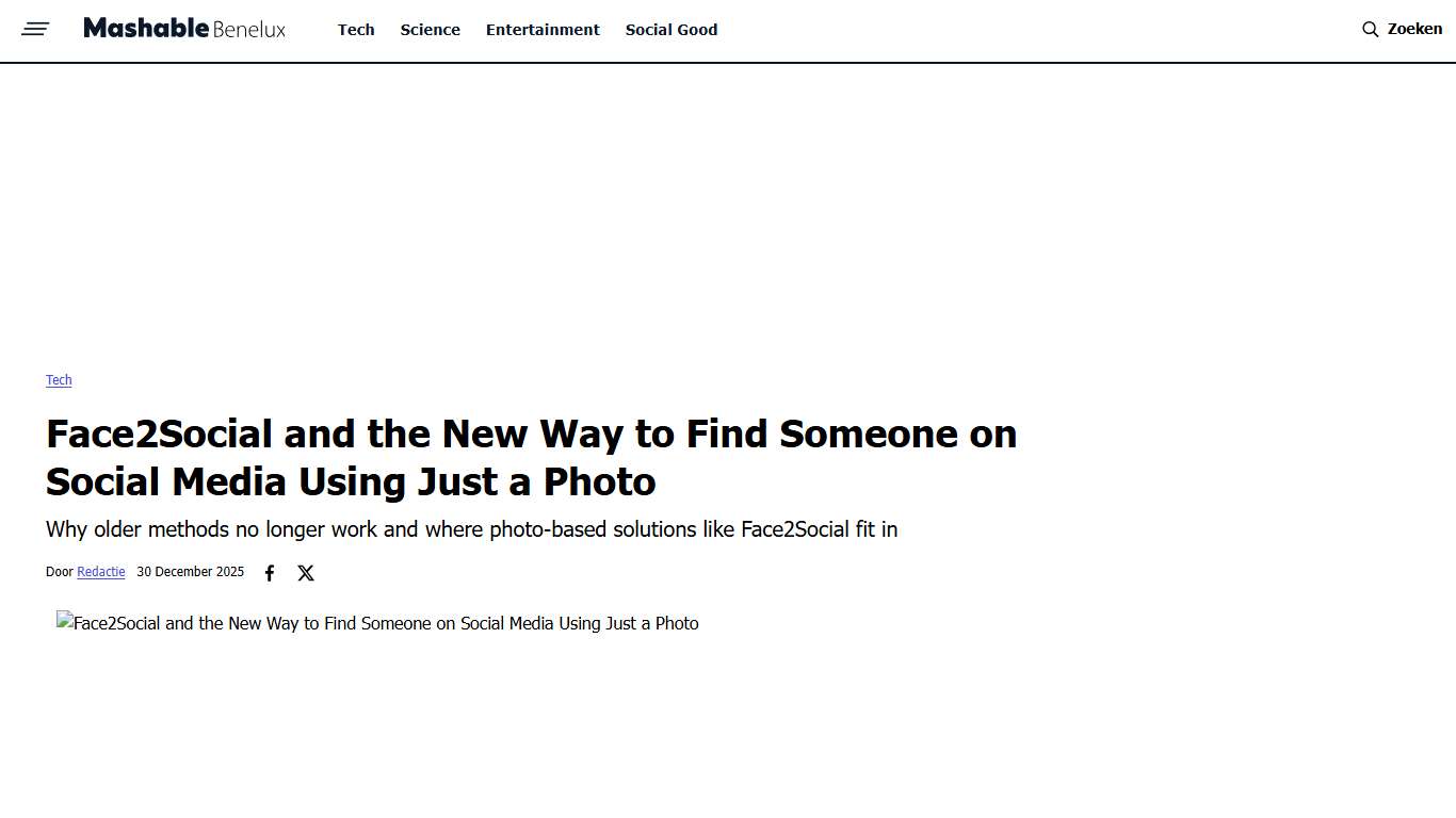 Face2Social and the New Way to Find Someone on Social Media Using Just a Photo - Tech