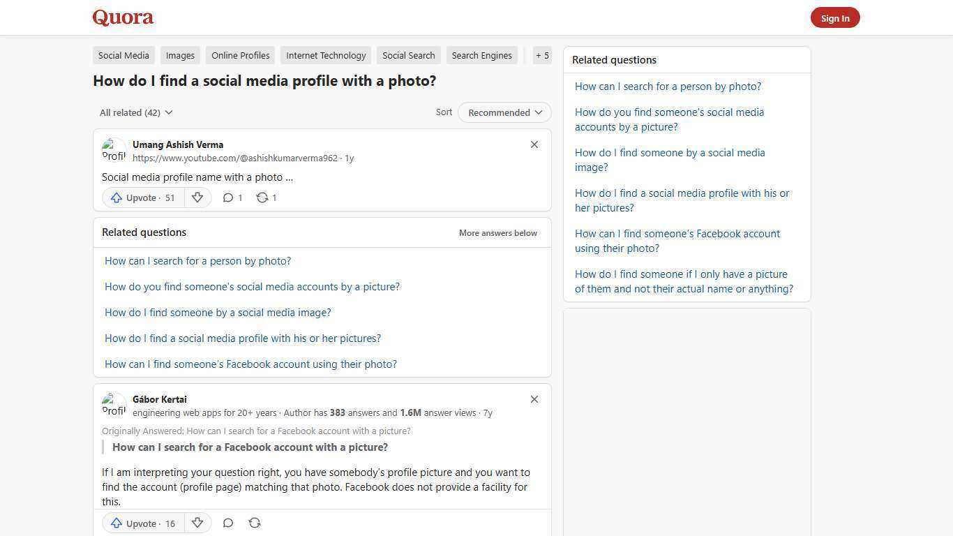 How to find a social media profile with a photo - Quora
