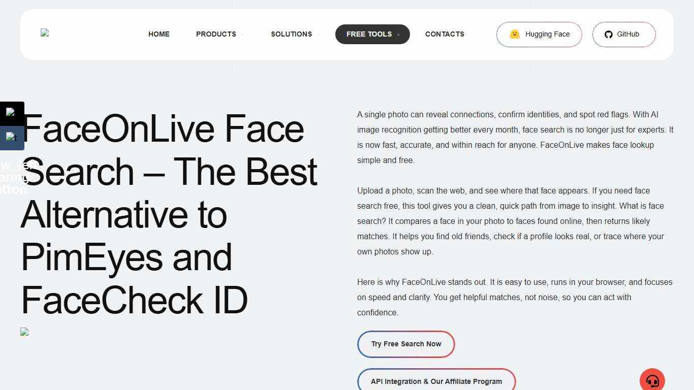Free Face Search Online - The Best Alternative to PimEyes and FaceCheck ID - FaceOnLive : On-Premises ID Verification & Biometrics Solution Provider
